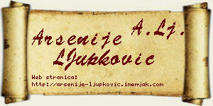 Arsenije LJupković vizit kartica